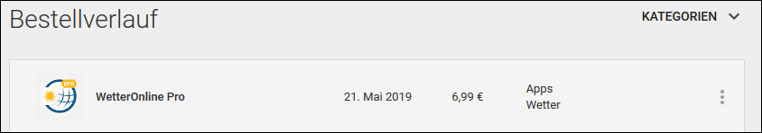 WetterOnlinePro - Erstattung beantragen