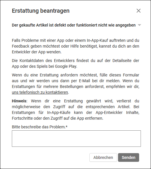 WetterOnlinePro - Erstattung beantragen